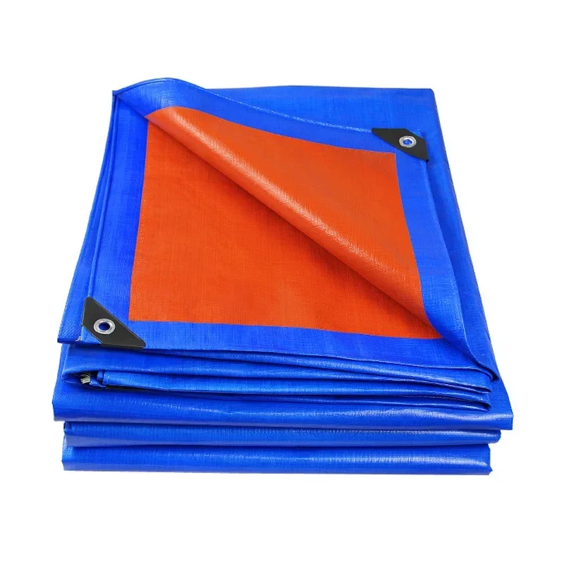 2X2m 2X3m Waterproof Blue Orange Plastic PE Tent Tarp UV Protective Tarp Awnings Awnings Summer Backyard Gardens Rain Cover