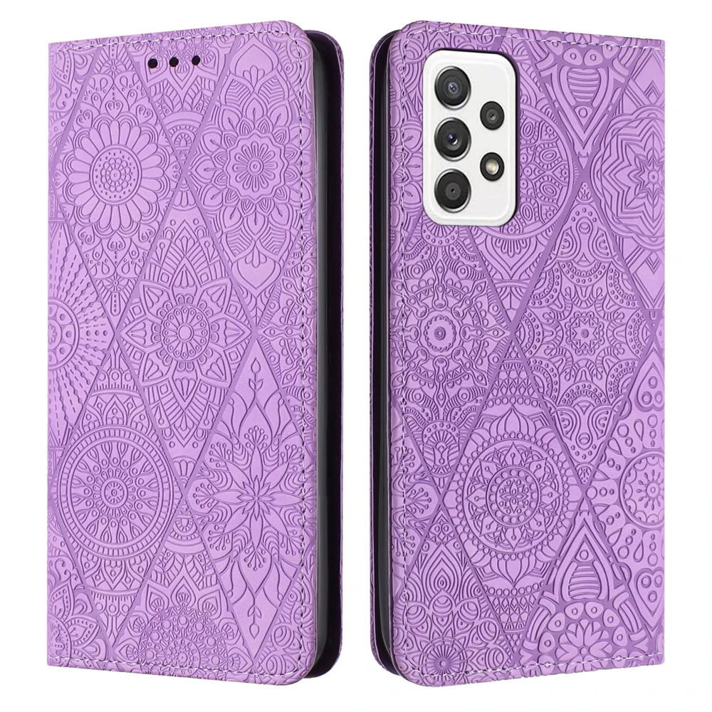 Magnetic Leather Retro Embossed Flip Wallet Phone Case