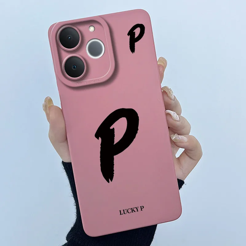 Cute Initial Letters Shockproof Soft Silicone Phone Case Cover Bumper