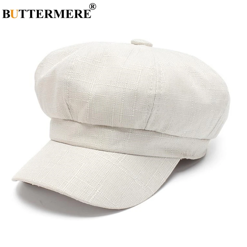 Linen Newsboy Cap Women French Painter Hat Ladies Spring Summer Beret Octagonal Cap Baker Boy Hat cotton newsboy cap berets hat