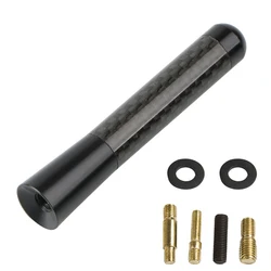 Universal Carbon Fiber Car Roof Antenna - Black Radio Aerial with FM/AM Reception (Black 8cm)