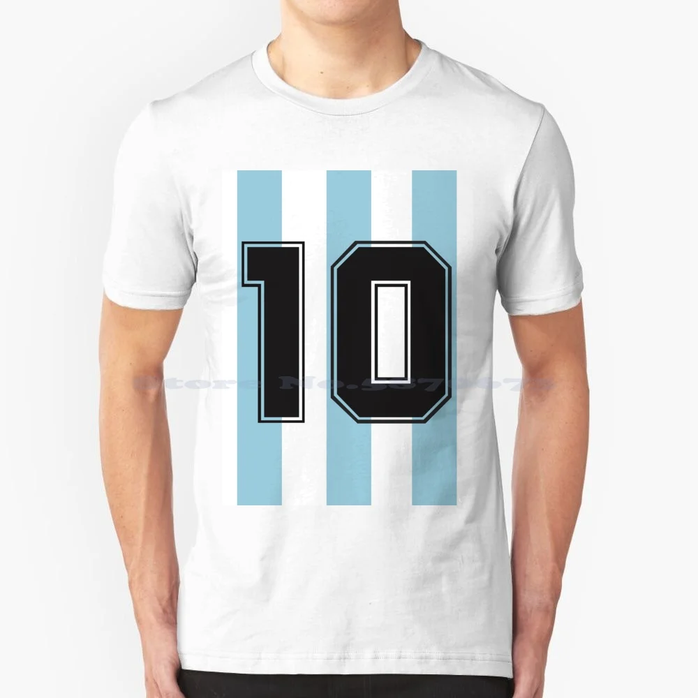 10 Argentina T Shirt 100% Cotone Tee Maradona Diego Argentina Kit Calcio Calcio 10 Sud America Napoli Italia Numero Italia
