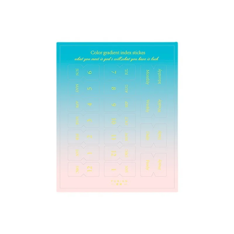 Rainbow Gradient Index Tabs – Minimalist Gold Foil Note-Taking and Organization Tags for Home Use  Convenient Planner Labels