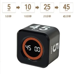 Efficient Digital Countdown Timer with Memory and Gravity Sensing for Silent 60 - Minute Precision (A - Black - 45min)