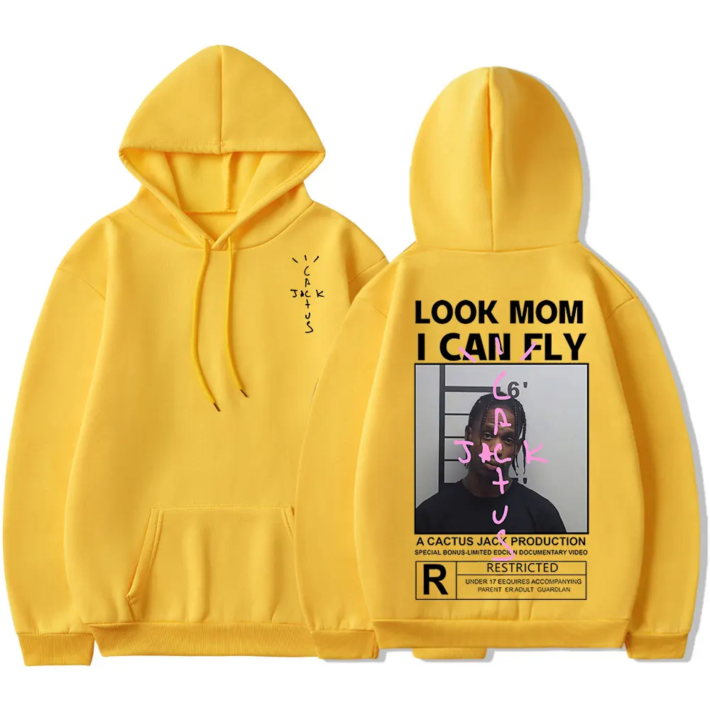 Cactus Jack Logo Print Hoodie Men Women LOOK MOM I CAN FLY Travis Scott Pullover Unisex Fashion Hip Hop Sweatshirts Streetwear 5