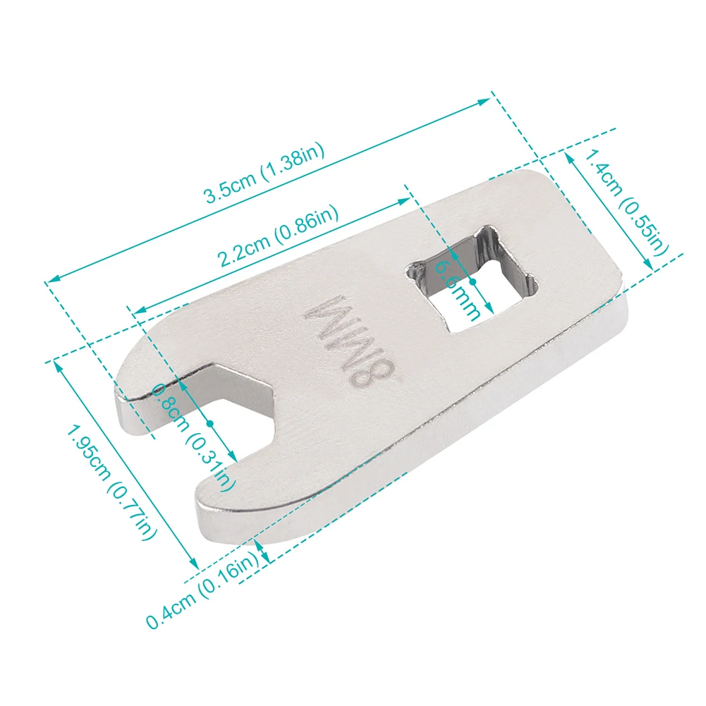 8mm Bike Hydraulic Brakes Bolt Tool Opening Head Road Bike Torsions Wrench Replacement for 1/4 Head Torque Wrench