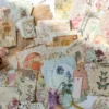 100pcs/pack Decor Scrapbook Vintage Materials Paper Combo Kit DIY Junk Journal Collage Photo Album Retro Background Paper 3
