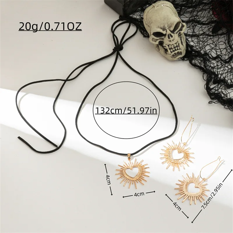 Black Velvet Heart Choker Necklace  Earrings  For Women Sexy Punk  Heart Chockers Collar Retro Neck Jewelry Gift