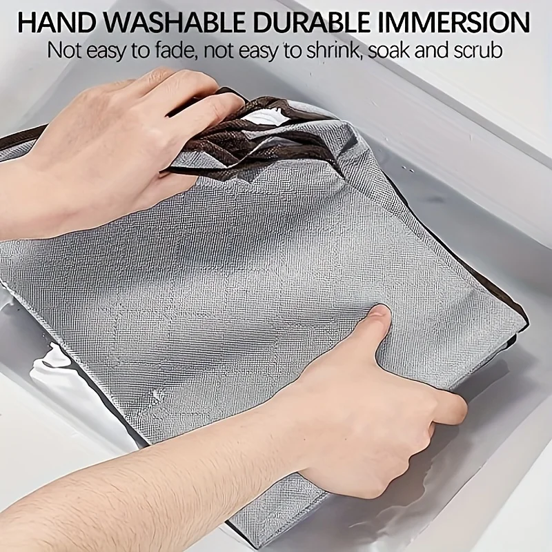 3PCS Clothing Storage Bag, 57l/15gal, With Transparent Window, Reinforced Handle, Suitable For Clothing Organization 6