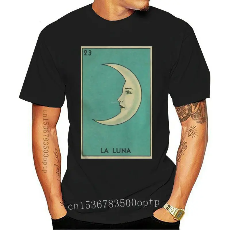 

New Funny Men t shirt Women novelty tshirt Tarot Card - La Luna - Loteria - The Moon cool T-Shirt