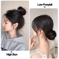 Extensions capillaires synthétiques longues et ondulées, queue de cheval à enroulement automatique, avec élastique en caoutchouc tressé, pour femmes, augmente les cheveux 2