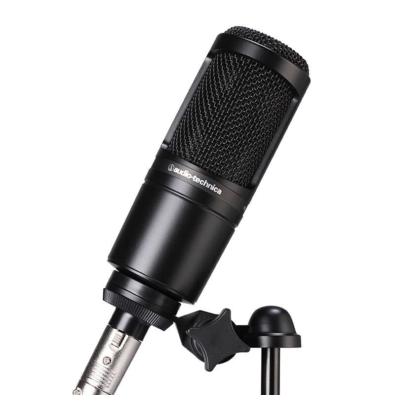 100% Original Audio Technica AT2020 Wired Cardioid Condenser Microphone Studio Microphone Musical Instruments Professional