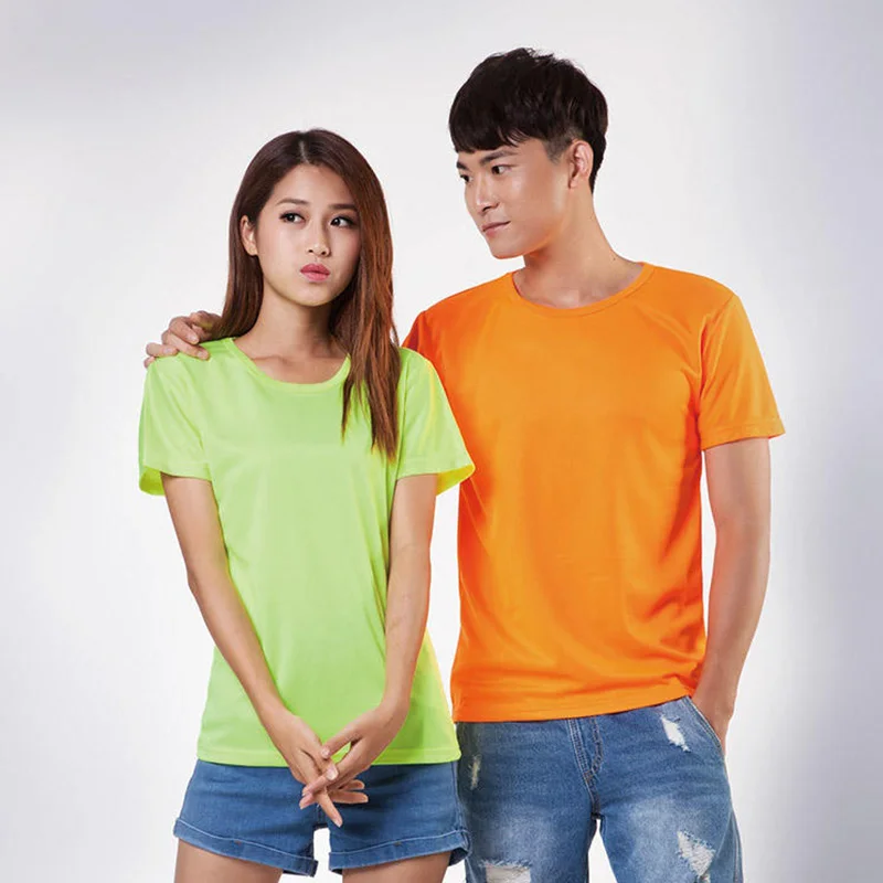 

Unisex Sports T-Shirt 100% Polyester Quick Dry Fit Mesh Running T Shirts Solid Color Marathon Runners Round Neck TShirt Tops