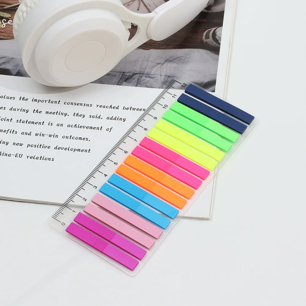 KindFuny 320 Sheets Transparent Sticky Notes Self-Adhesive Annotation Books Bookmarks Memo Pad Index Tabs Stationery 6