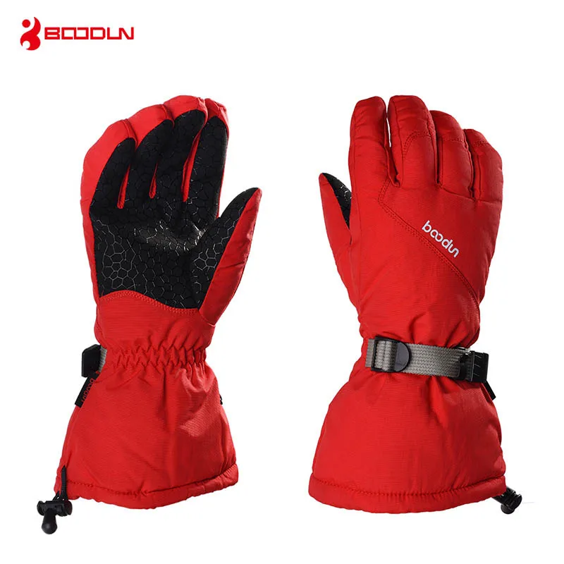 

New men's and women's skiing gloves with five fingers and winter extended cuffs for anti slip waterproof and windproof skiing