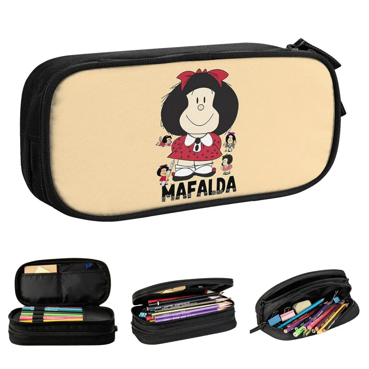 

Милый карандаш в виде комиксов Mafalda Quino, Женский мультяшный карандаш с юмором, детская сумка, школьные подарки, канцелярские принадлежности
