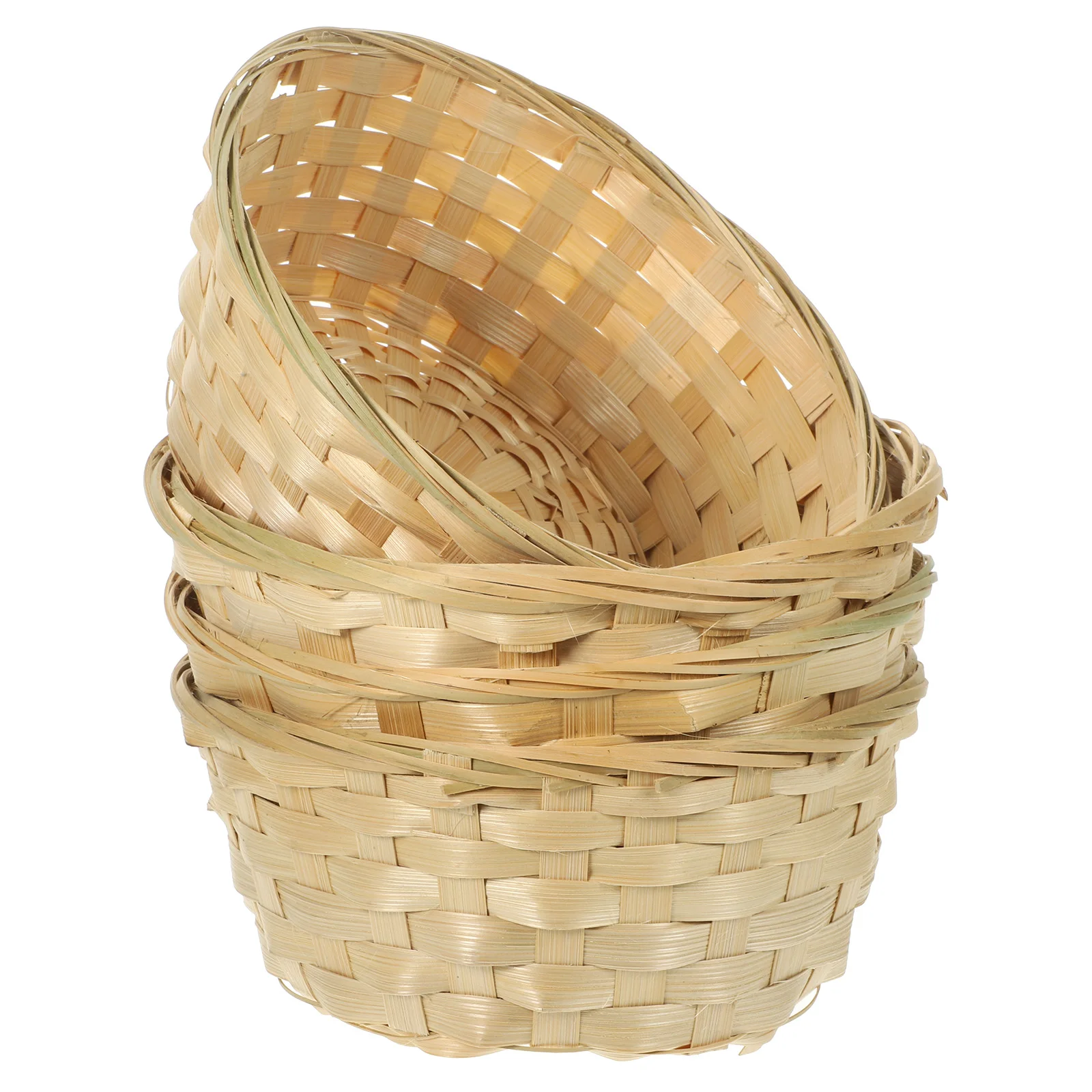 

4 Pcs Multipurpose Storage Woven Fruits Basket Fruit Food Holding Household Bamboo Home Dessert Serving Bread