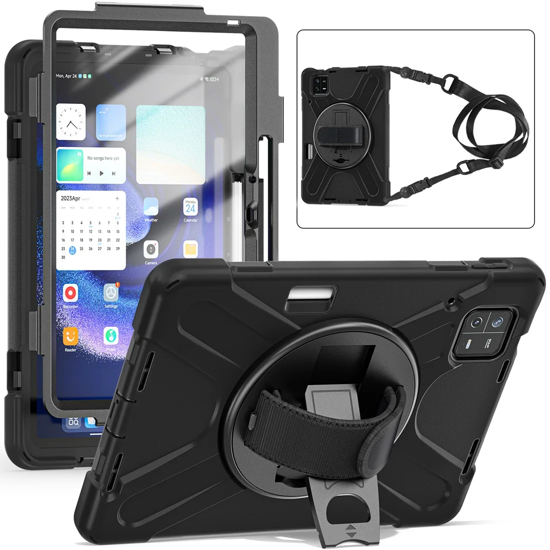 Capa Protetora Robusta para Xiaomi Pad Kickstand Rotativo de 360 Graus Pad Pro Case 11.0 no Protetor de Tela Built-in