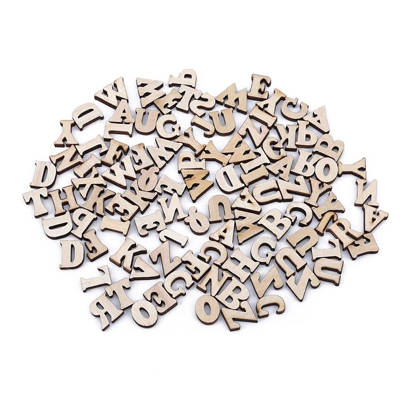 

100pcs/pack Children's English Alphabet Educational Toys Kids Diy Early Language Learning Printing Wood Chips