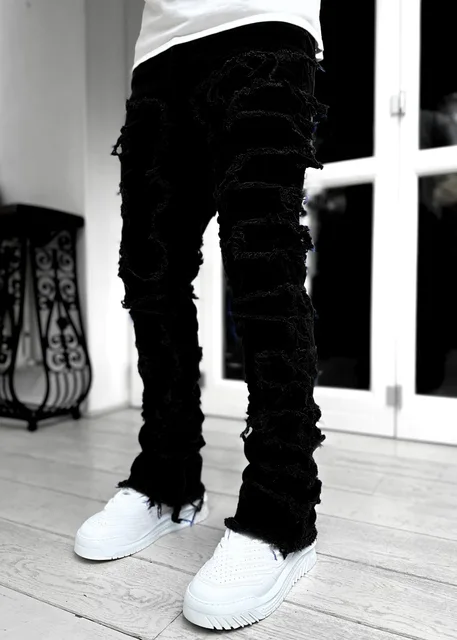 Patchwork Distressed Jeans Trousers 22