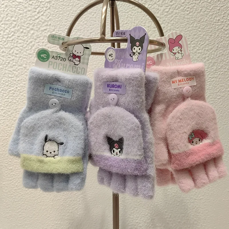 

Kawaii Sanrio Anime My Melody Mitten Kuromi Cute Cartoon Pochacco Fashions High Color Value Sweet and Fresh Christmas Present