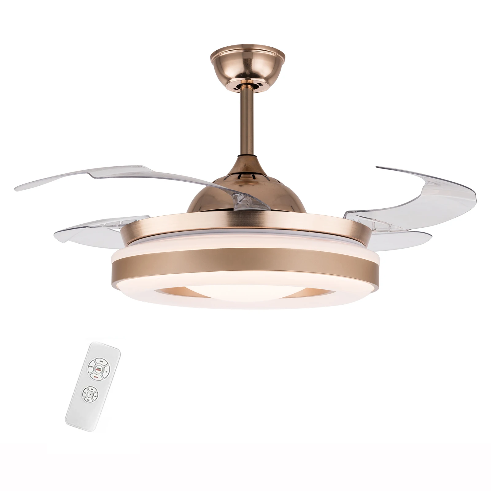 

110V Invisible Ceiling Fans With Light 42 Inch Gold Fan Lamp Remote Control Light Fans Room Home Decor