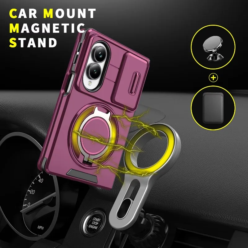 Shockproof Protective Folding Phone Case with 360° Rotating Magnetic Stand
