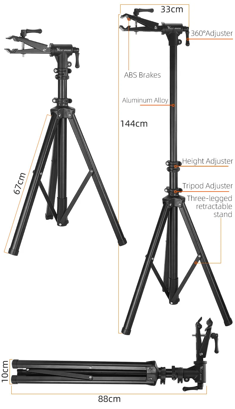 West Biking Fahrrad reparatur ständer faltbar Indoor Fahrrad ablage verstellbar MTB Rennrad Wartung Arbeits ständer Display halter – Detail 5