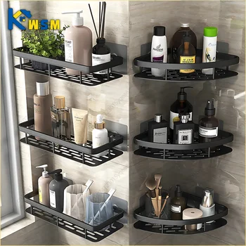 Bathroom Shelf Kitchen Storage Organizer Aluminum Alloy Shampoo Rack Shower Shelf Bathroom Accessories No Drill Shelf 1