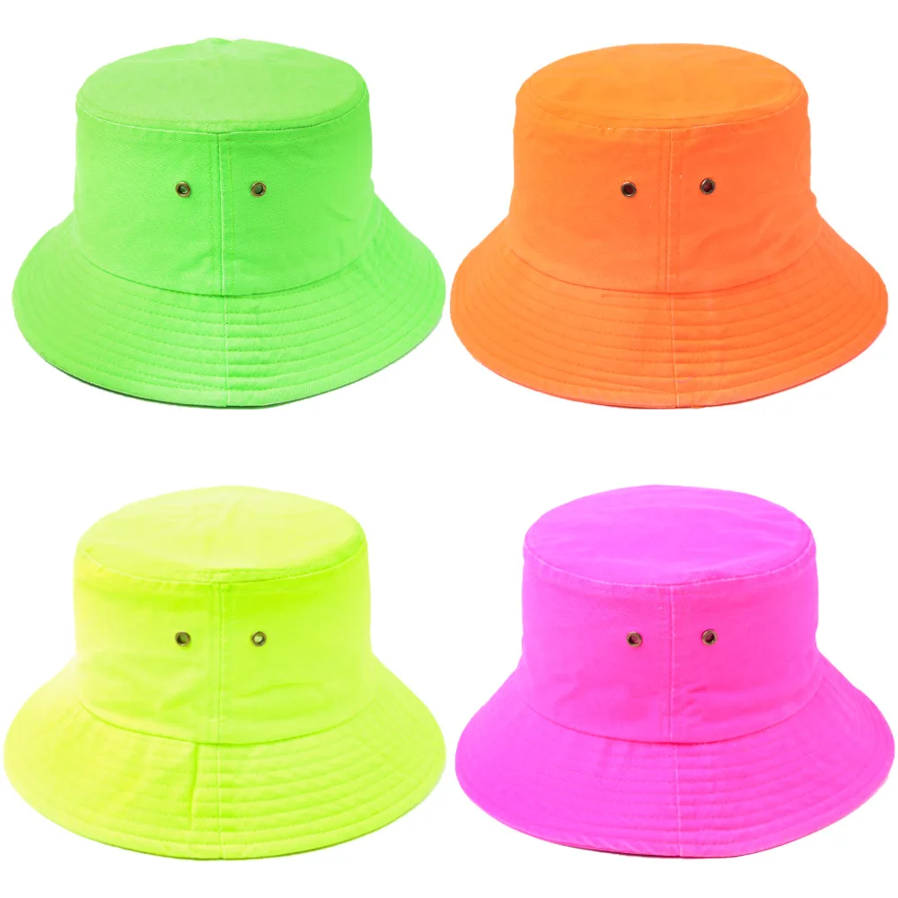 Trendy Fluorescent Color Bucket Hats 