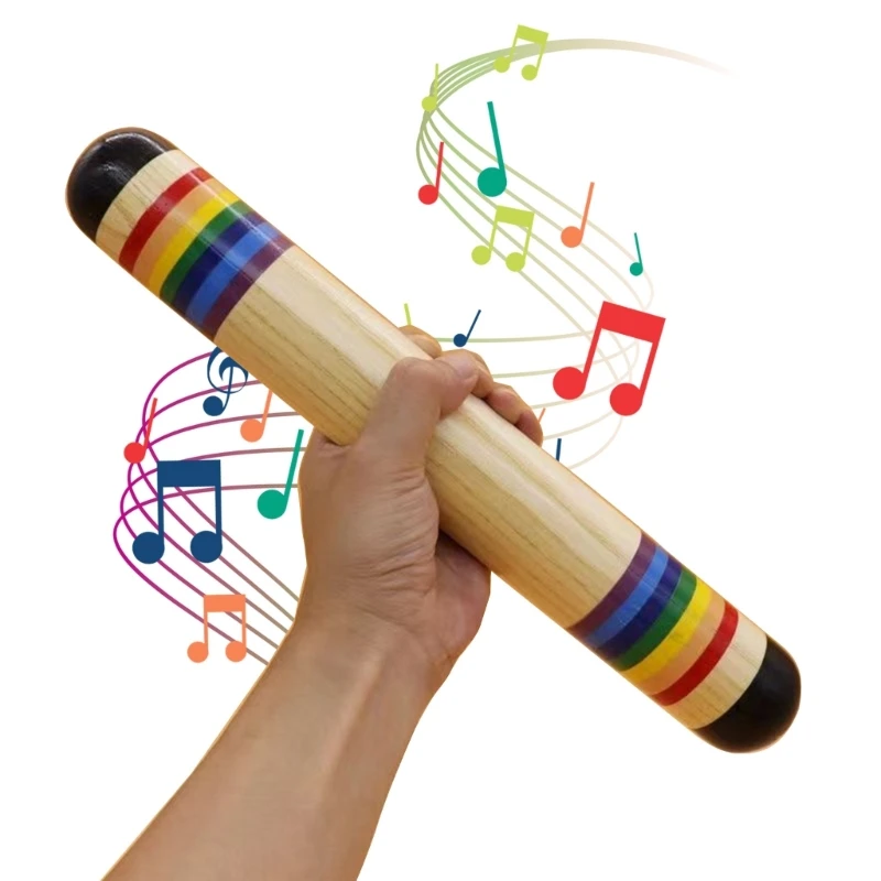 Wooden Rainstick Rainmaker Musical Instrument Toy for Kids Hand Shake