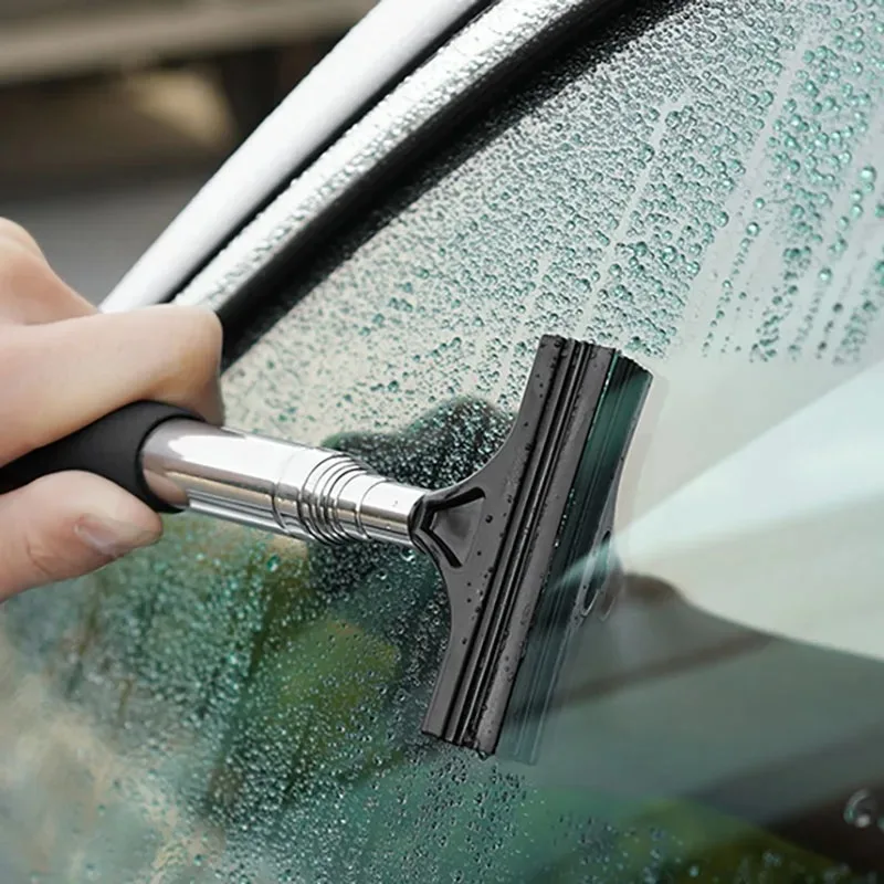 Car Window Cleaning Brush Rearview Mirror Wiper Cleaning Tool Auto Glass Mist Cleaner Scraper Car Accessories Handle Telescopic