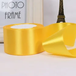 Army Olive Green Satin Ribbon for Crafts, Weddings, and Parties - 22 Meters/Roll (Golden Yellow)