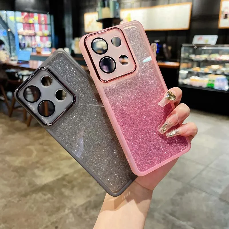 Bling Soft Silicone Glitter Paper Clear Phone Case Cover