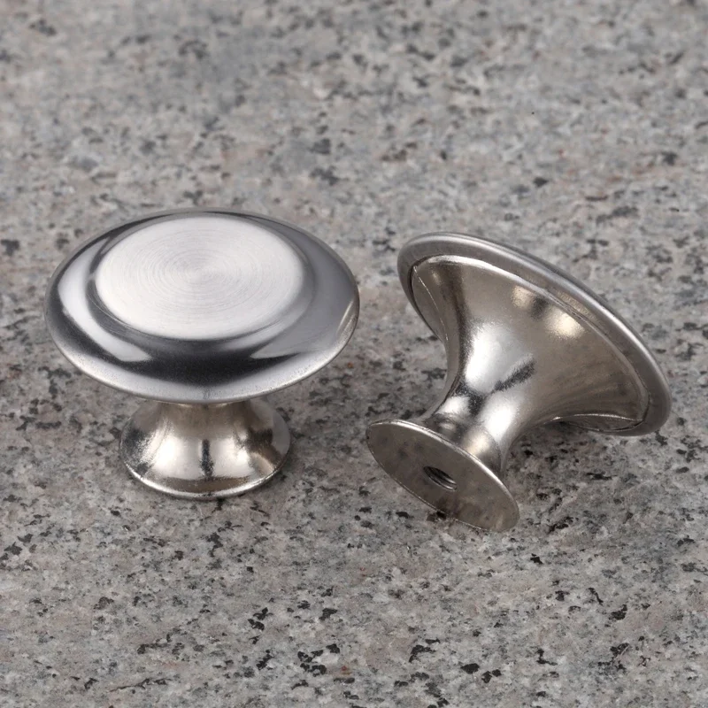 Cabinet Knob Stainless Steel Cupboard Pullers Drawer Knobs Furniture Wardrobe Round Handle Kitchen Door Pulls Hardware DIY