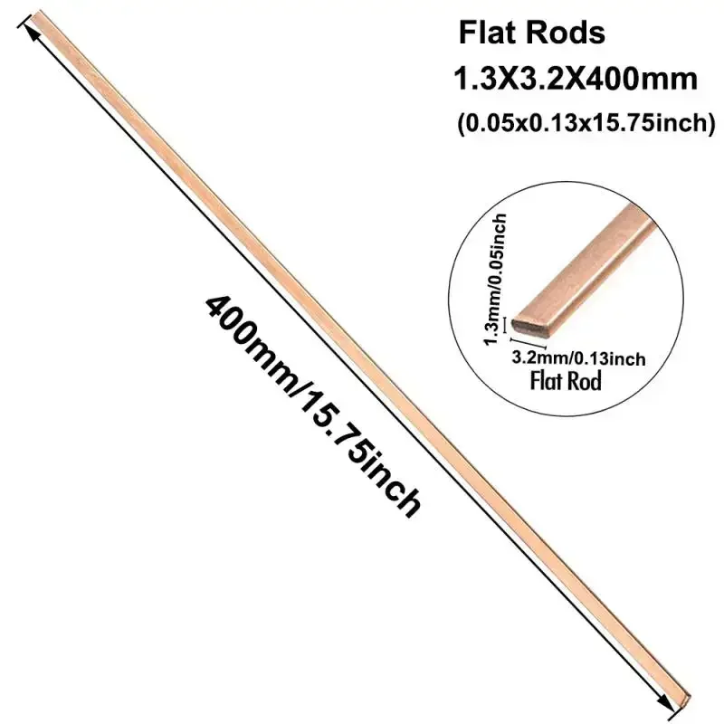 1-3mm Phosphor Coppers Welding Rods Round/Flat Electrode Soldering For Brazing Repair Rod 40/50cm Length