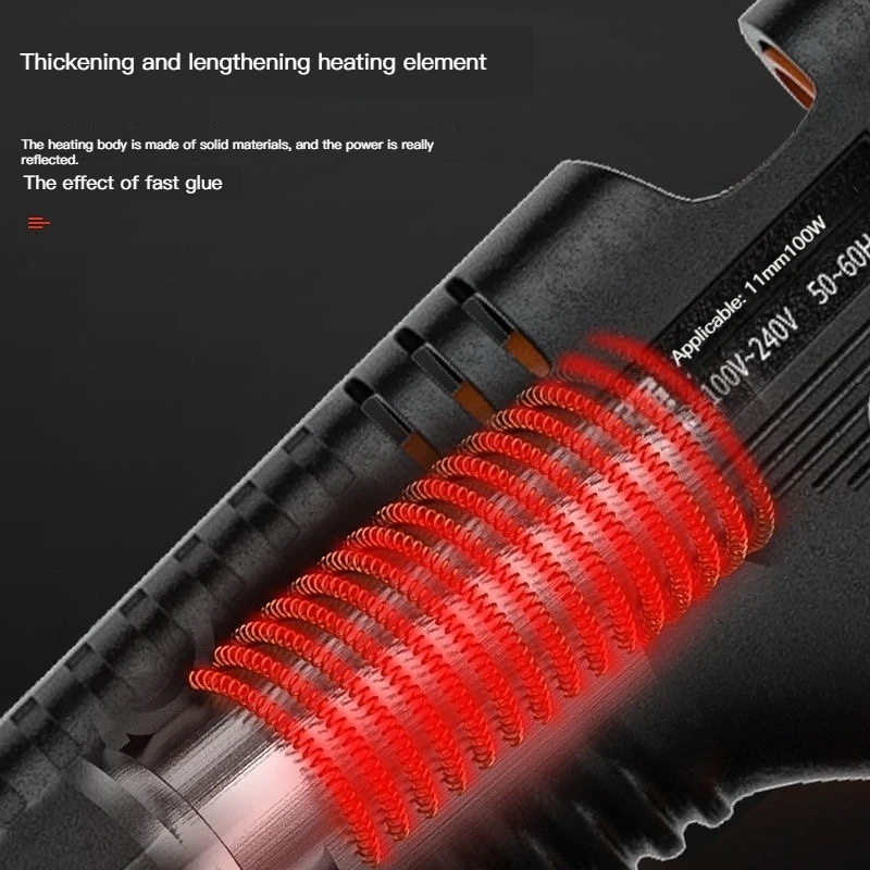 Hot melt glue gun 70W Hot Melt Glue Gun With 7MM Transparent Glue Stick Mini Gun Home Electric Heat Temperature Repair Tool Special Stick Set