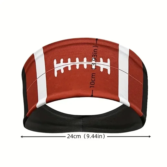 1PC Sporty Style Headbands for Women - Football, Basketball, Volleyball, Softball Patterns - Anti-Slip, Sweat-Absorbing 4