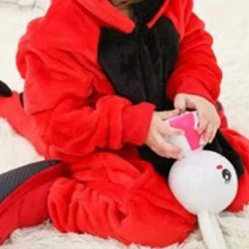 Thickened Warm Winter Children Dinosaur One-Piece Pajamas Flannel Cartoon Anime Sleepwear