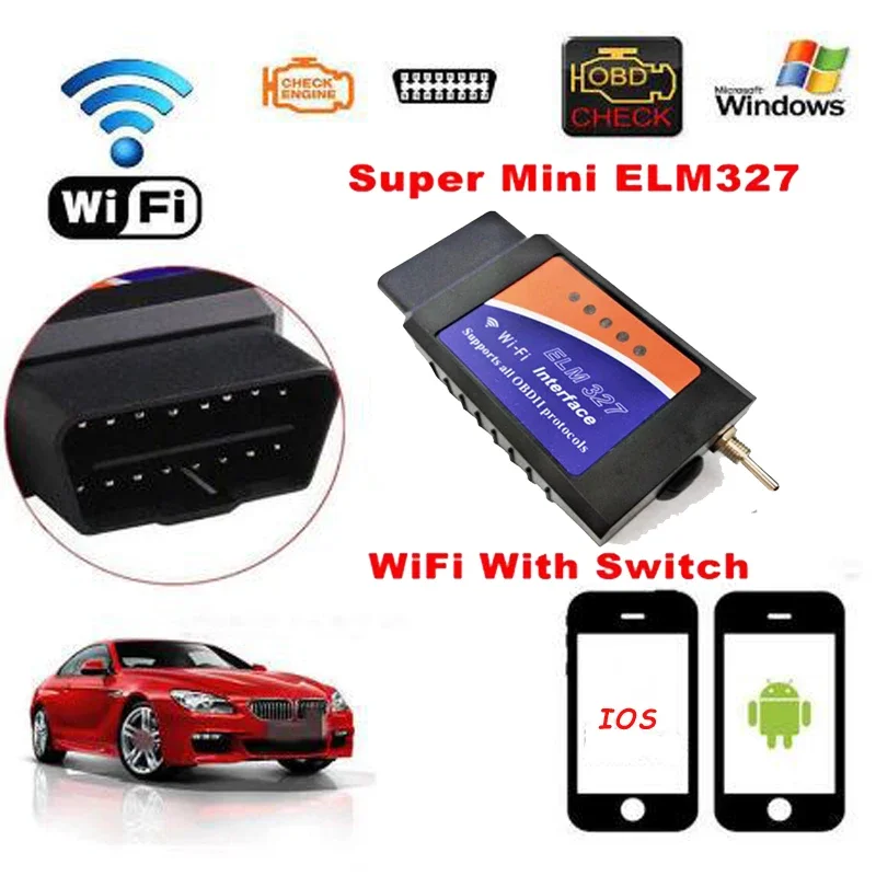 Ripristina Elm327 Wifi Switch V1.5 Per Ford Ios Android Elm327 Wifi Compatibile Bluetooth Obd2/Obdii Elm 327 Lettore Di Codice Can-Bus