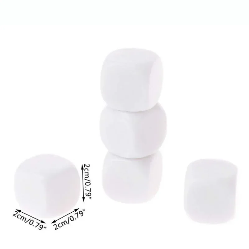 10 PCS/Set 20*20 mm White Dice 4 Side Filleted Corner Puzzle Game game dice dice set acrylic dice