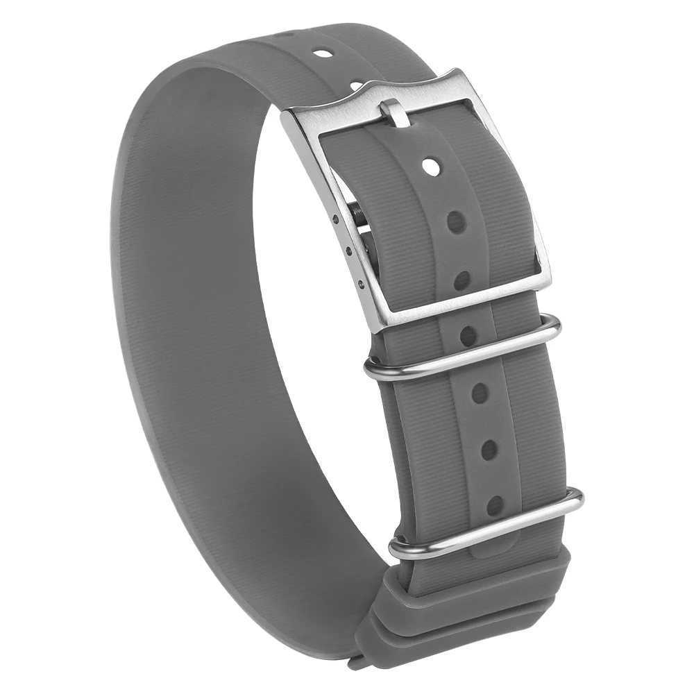 Universal Soft Rubber Waterproof Watch Strap - One Piece Silicone Replacement Bracelet