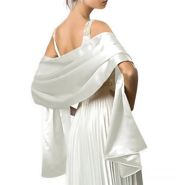 Sciarpa Donna In Satinato Poliestere - Scialle Elegante 200x70 Cm Per Cerimonie E Serate - Foto 8