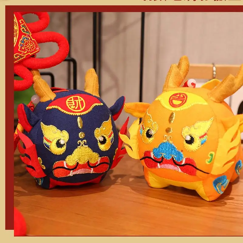 

2024 New Cartoon Zodiac Dragon Year Mascot Pendant Doll Lucky 3D Dragon New Year Toy Mascot Pendant Doll for New Years Decor