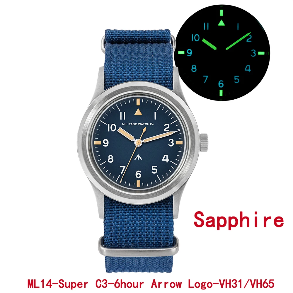 Militado ML14 Watch VH31/VH65 Sweep Quartz Movement Watches