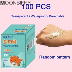 100 Pcs/box Baby Health Wound Strips Band Aids Bandages for Children's Cartoon Patterned Patches  Kids Adhesive Plaster