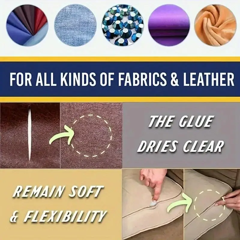 1/2pcs 50ml High Quality Multifunctional Seams for Quick Bonding and Repair - Clothes, Denim, Artificial Leather, and Fabric 6