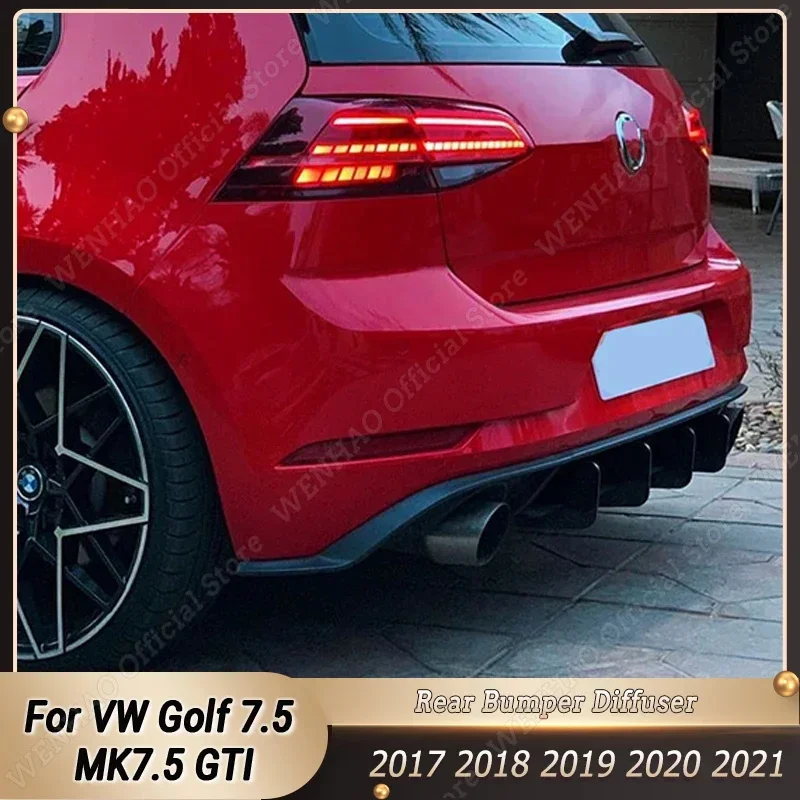 Per Vw Golf 7.5 Gti Mk7.5 Gti Lifting Diffusore Paraurti Posteriore Maxton Style Flag Spoiler Splitter Accessori Body Kit 2017-2021