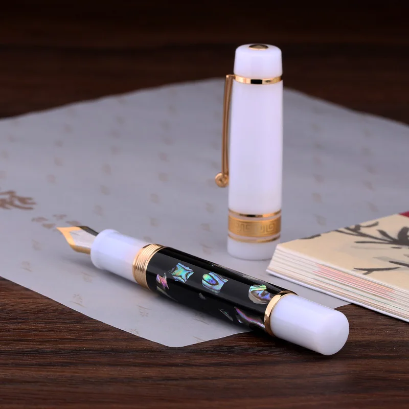 MAJOHN M400 Pen Fritillaria Resin Office Student Gift Small Fresh Writing Practice Booklet Pen 6 Point fountain pen