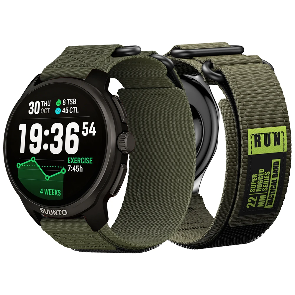 Durable 22mm Hook & Loop Nylon Outdoor Sports Watch Strap